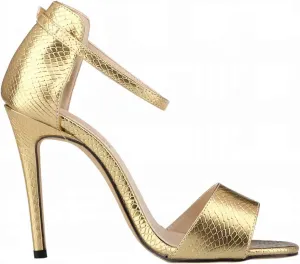 Womens Lace Up Heel Sandals Ladies 11CM Round Toe Open Toe Crocodile Pattern Stiletto Heels for Party Prom Homecoming Dress Shoes