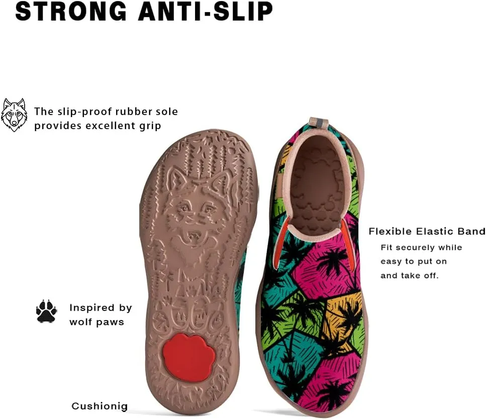 Womens Painted Travel Shoes Lightweight Comfort Slip-Ons Casual Loafers Patchwork Plants Floral Fashion Sneaker