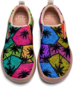 Womens Painted Travel Shoes Lightweight Comfort Slip-Ons Casual Loafers Patchwork Plants Floral Fashion Sneaker