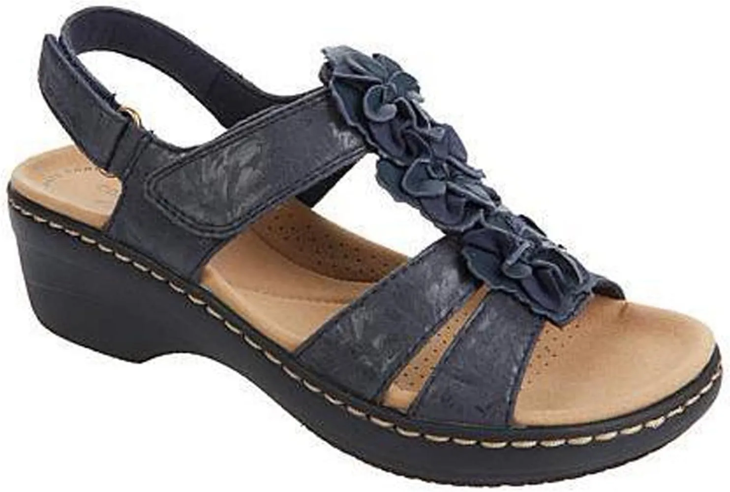 Womens Sandals Embroidered Anti-Slip Women's Open Toe Sandals Breathable Large Size Travel Slippers for Women
