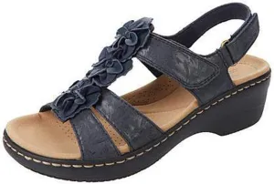Womens Sandals Embroidered Anti-Slip Women's Open Toe Sandals Breathable Large Size Travel Slippers for Women
