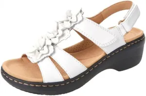 Womens Sandals Embroidered Anti-Slip Women's Open Toe Sandals Breathable Large Size Travel Slippers for Women