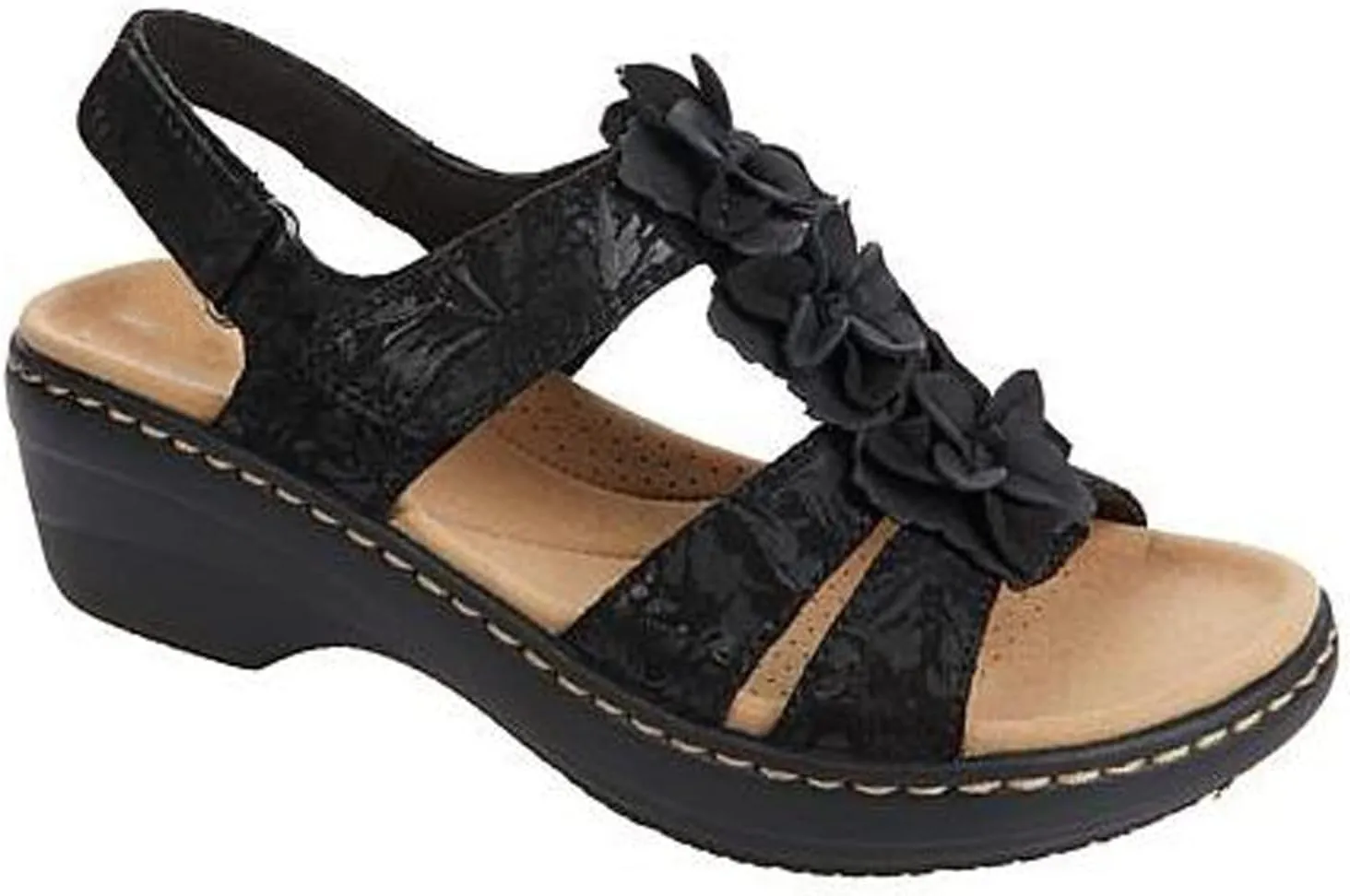 Womens Sandals Embroidered Anti-Slip Women's Open Toe Sandals Breathable Large Size Travel Slippers for Women