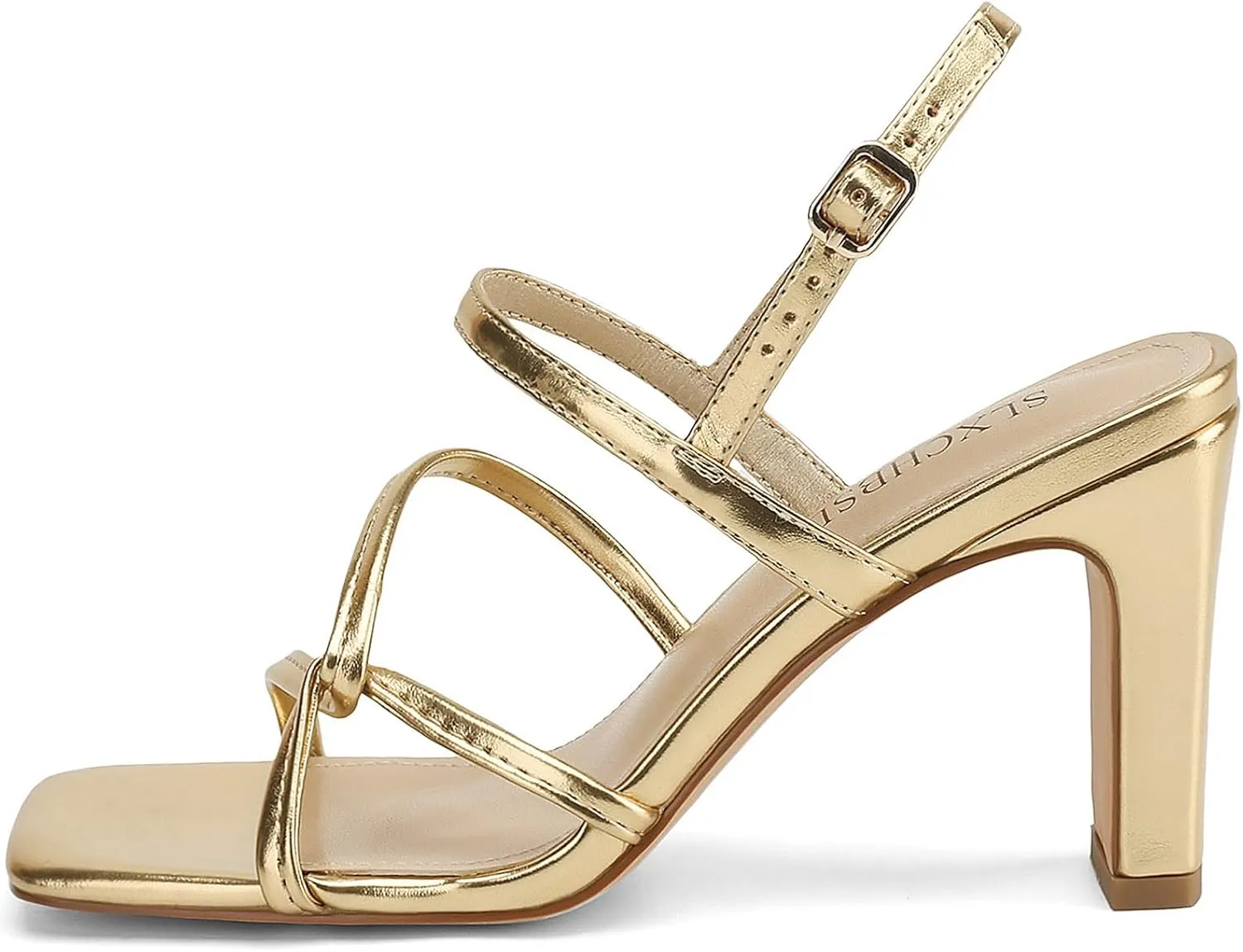 Women's Sandals Square Open Toe Chunky High Heels Strappy Ankle Strap Sandals Comfort Dress Party Shoes