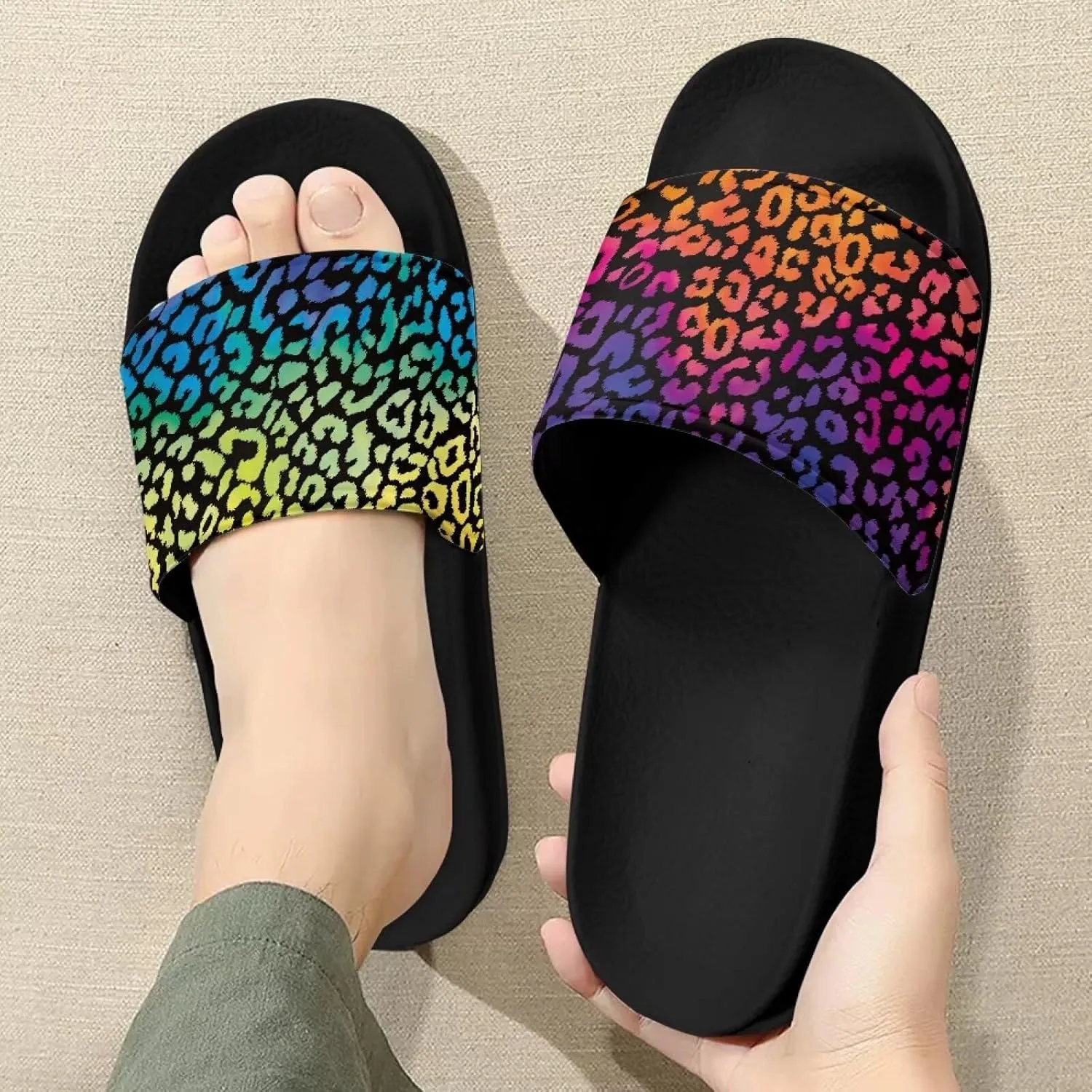 Womens Slide Sandals Non-Slip Soft House Slippers Shower Shoes Indoor Slides Bathroom Sandals