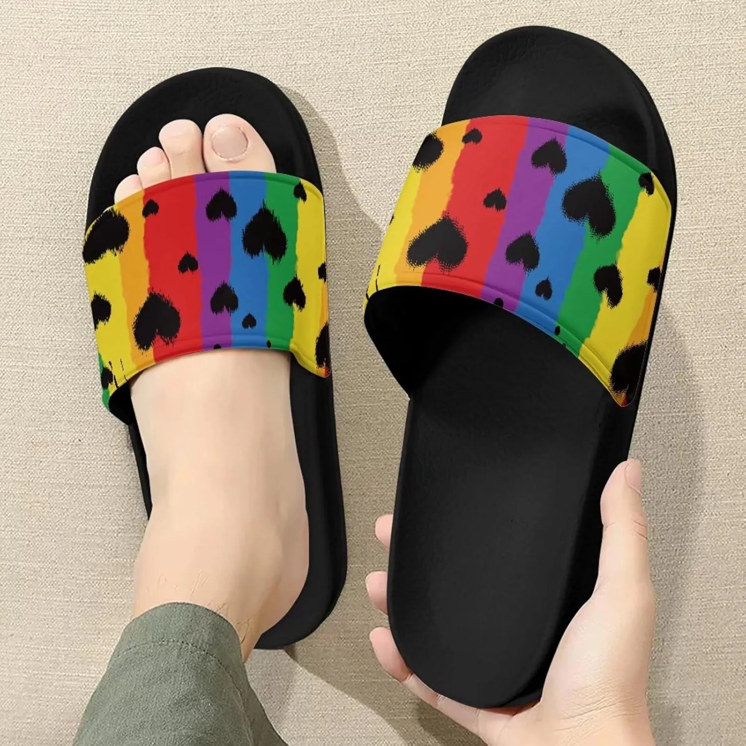 Womens Slide Sandals Non-Slip Soft House Slippers Shower Shoes Indoor Slides Bathroom Sandals