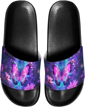 Womens Summer Black Flat Shoes EVA Anti-Slip Sole Shower Shoes Pool House Beach Slide Sandals Offering Great Comfort Slippers With Soft Leather