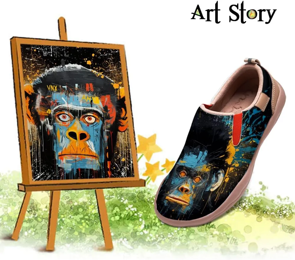 Women's Travel Shoes Painted Leather Slip On Sneakers Fashion Casual Loafers | Graffiti & Animal