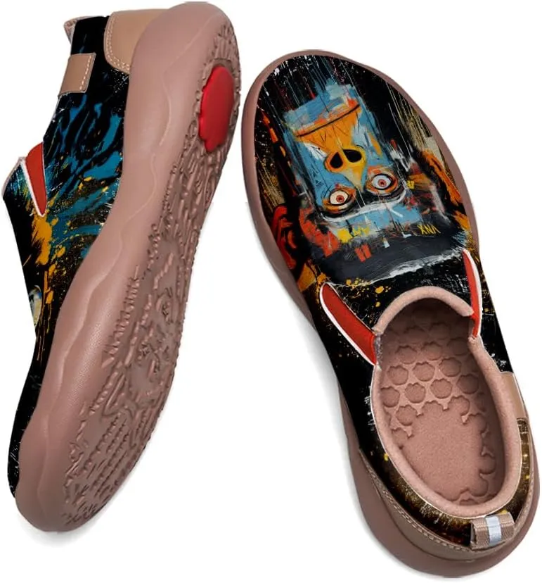 Women's Travel Shoes Painted Leather Slip On Sneakers Fashion Casual Loafers | Graffiti & Animal