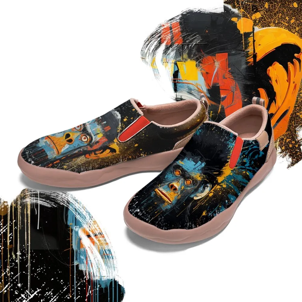 Women's Travel Shoes Painted Leather Slip On Sneakers Fashion Casual Loafers | Graffiti & Animal