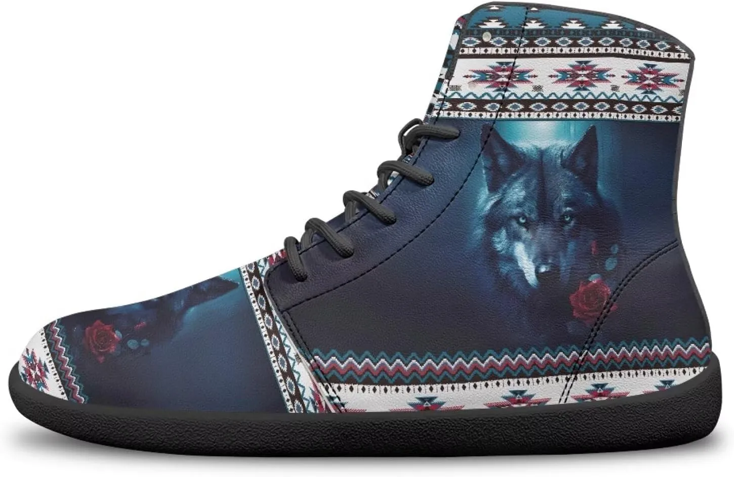 Women's Wide Toe Box Barefoot Shoes Lightweight Zero Drop Shoes Comfort High Top Casual Boots PU Leather Fashion Sneakers Size 6-13.5