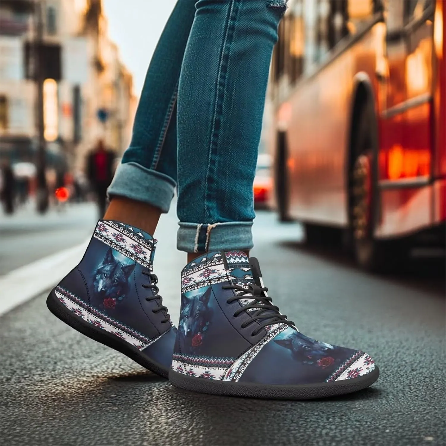 Women's Wide Toe Box Barefoot Shoes Lightweight Zero Drop Shoes Comfort High Top Casual Boots PU Leather Fashion Sneakers Size 6-13.5