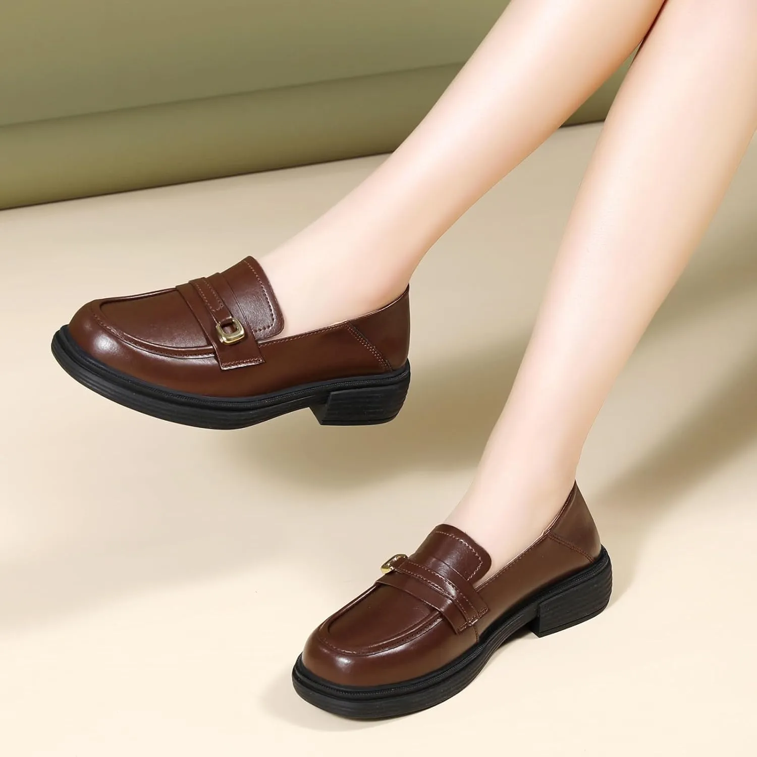 XMM Loafers for Women Penny Women's Loafers & Slip-ons Round Toe Ladies Flats Shoes Comfortable Dressy Office Non Slip Work Business Casual Shoes
