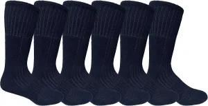 Yacht & Smith 6 Pairs Of Mens Military Grade Thick Padded Terry Lined Cotton Socks, Ribbed, Dry Wicking, Heavy Duty Crew Sock
