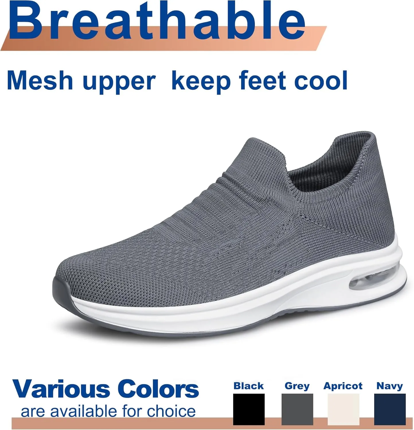 YHOON Mens Walking Shoes Slip on Lightweight Running Shoes Workout Athletic Tennis Shoes Gym Sneakers