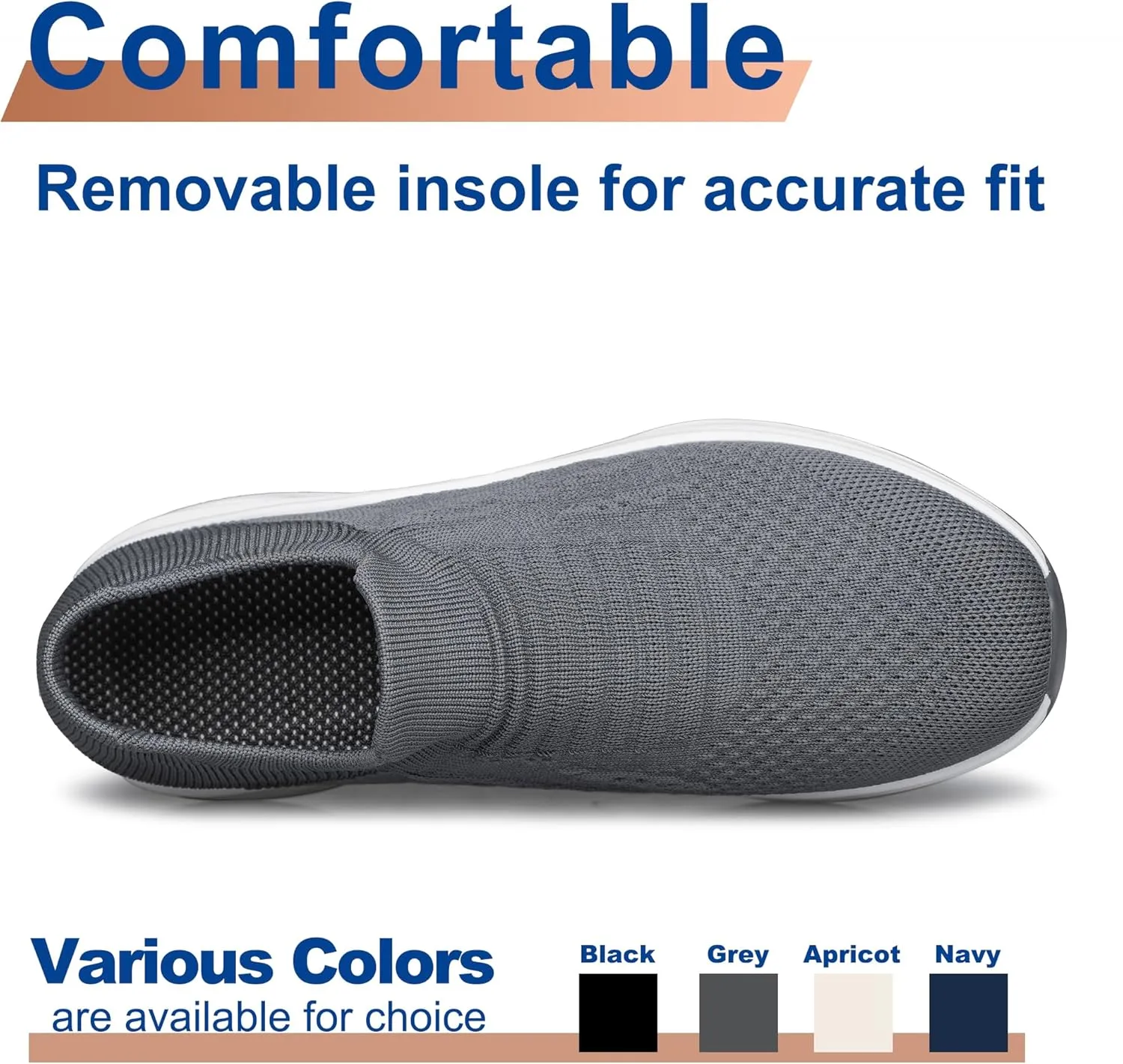 YHOON Mens Walking Shoes Slip on Lightweight Running Shoes Workout Athletic Tennis Shoes Gym Sneakers