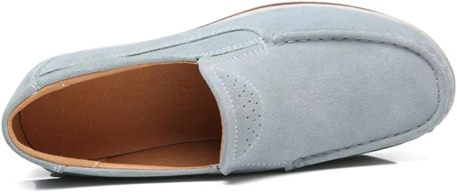YING LAN Women Slip On Loafers Comfort Suede Moccasins Wide Low Top Shoes